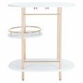 Safavieh Iva 3 Tier Swivel Bar Table White & Gold BCT8007C